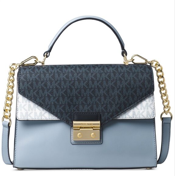 black and blue michael kors bolsa