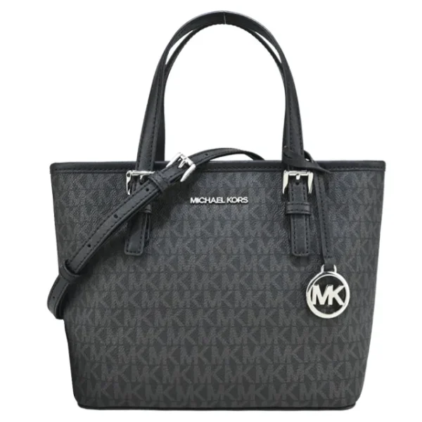 Bolsa Michael Kors Jet Set Preta /Prata